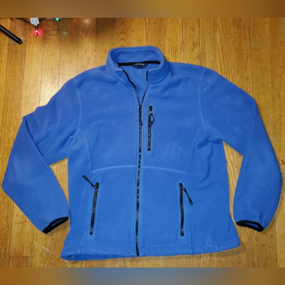 Lands' End Blue Fleece with Black Trim